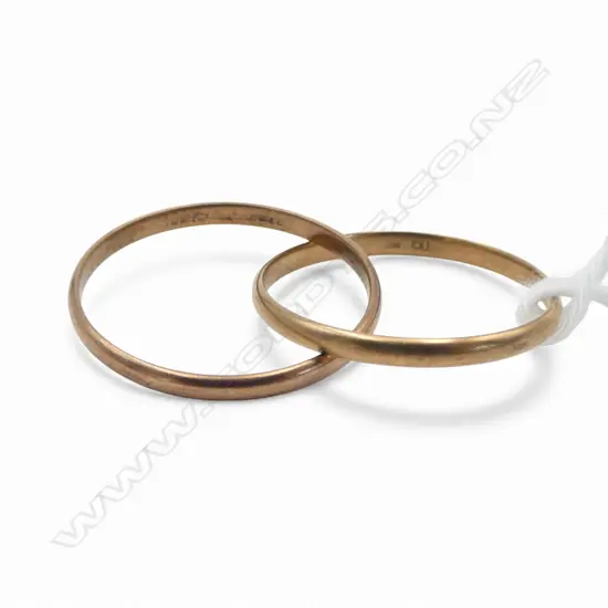 PR 9ct GOLD CAPTURED RINGS (rose/yellow) 1.84gms SIZE P