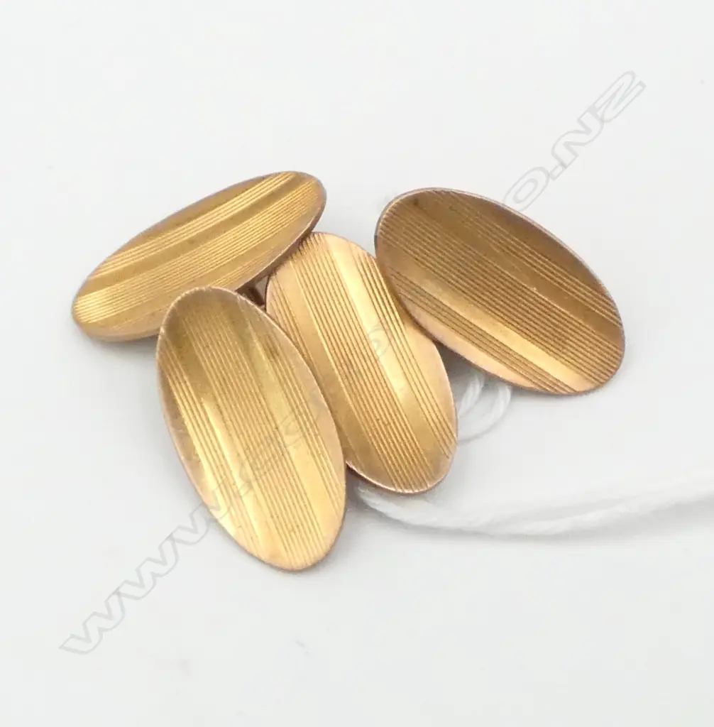 PR 9ct VINTAGE machine engraved CUFFLINKS Birmingham 1939  5.6gms Image 1++