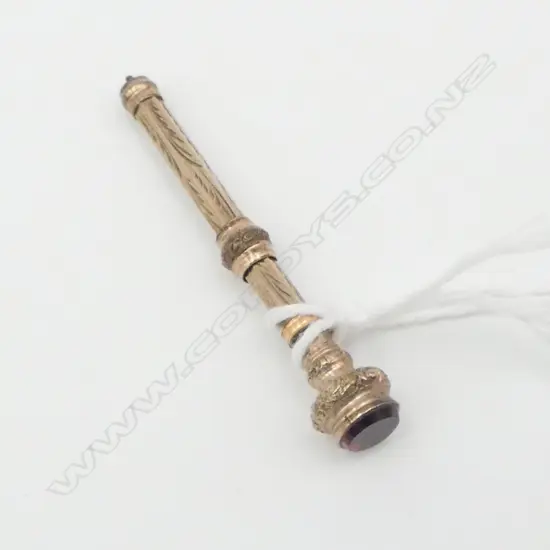 LATE VICTORIAN GILT PROPELLING PENCIL gem set end