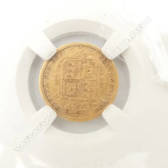 1887 GOLD HALF SOVEREIGN COIN Sydney mint. Young head. In plastic case