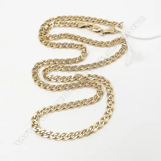 14ct GOLD FLAT LINK NECK CHAIN L.515MM. 13.19gms