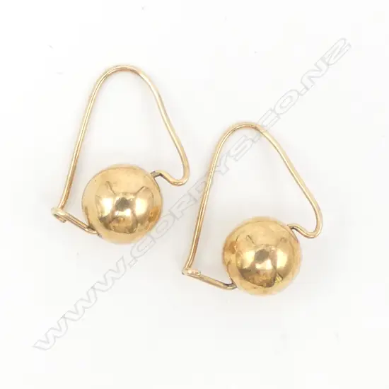 9ct GOLD BALLS on HOOPS EARIINGS 2.69gms