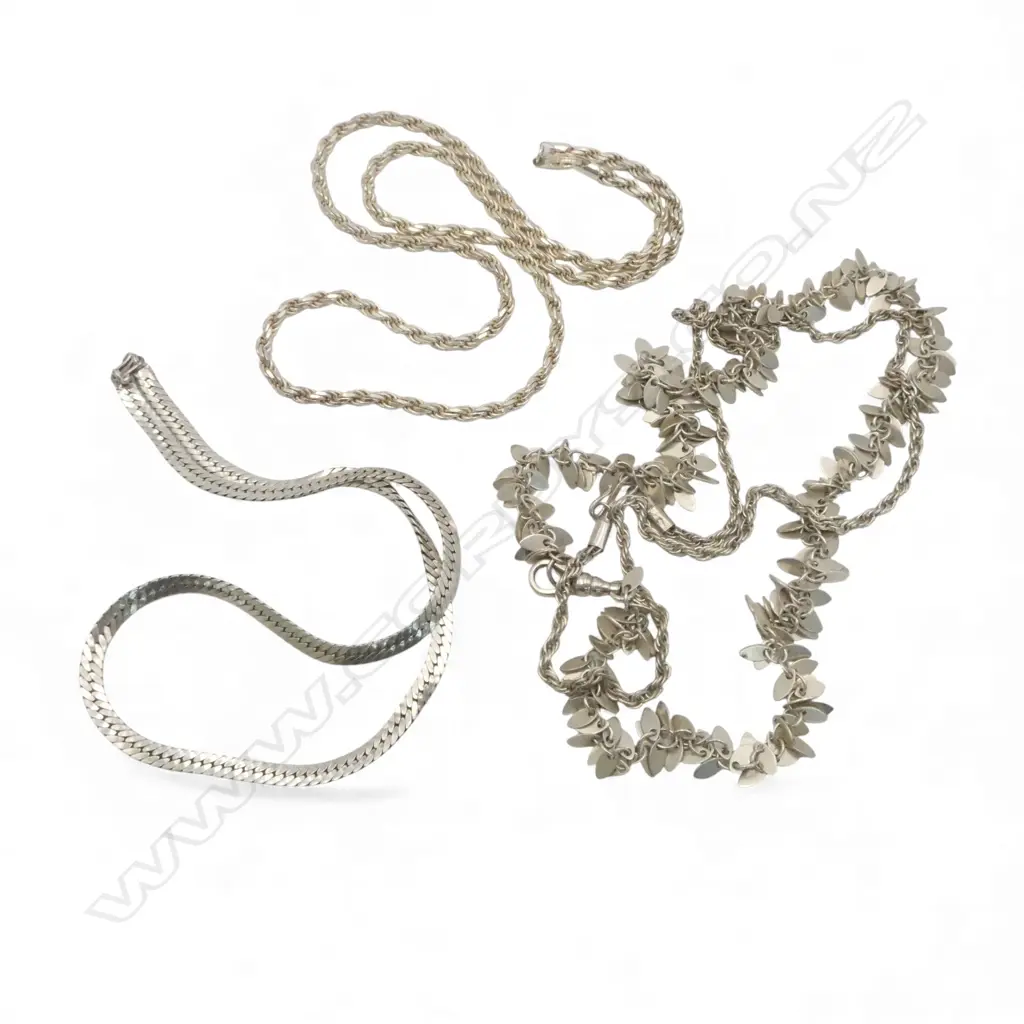 4 SILVER CHAINS L.580mm 79.66gms Image 1++