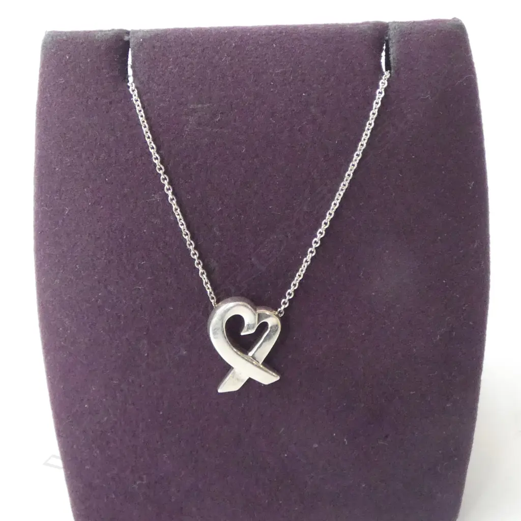 TIFFANY PALOMA PICASSO SILVER HEART PENDANT & CHAIN, L.400mm Image 1++
