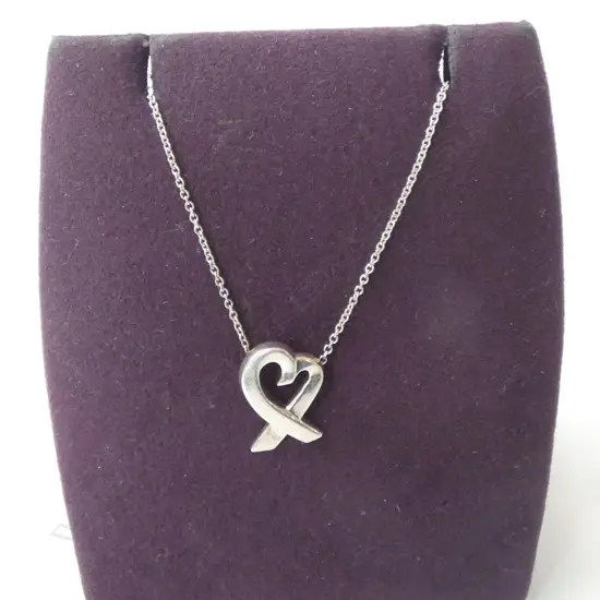 TIFFANY PALOMA PICASSO SILVER HEART PENDANT & CHAIN, L.400mm