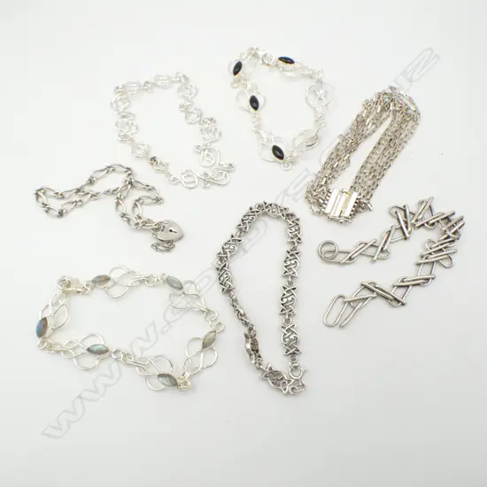 7 STG SILVER BRACELETS TW. 59.2gms