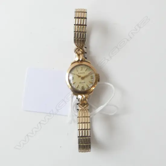 VINTAGE ROLEX 9ct GOLD LADIES WRISTWATCH on spiedel strap