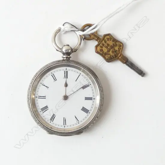 19thC MATHEY LADIES SILVER POCKET WATCH open face. Running