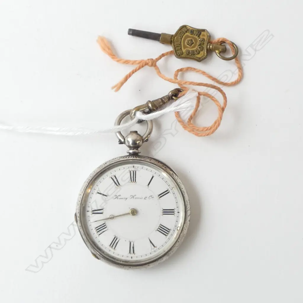 LATE 19thC SILVER LADIES POCKET WATCH open face w key 'PONTYPRIDD' running Image 1++