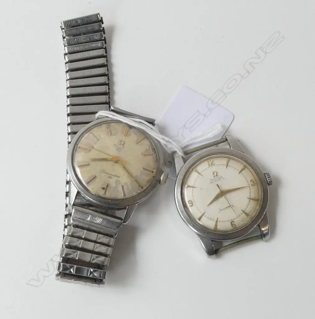 2 VINTAGE OMEGA AUTOMATIC SEAMASTER WRISTWATCHES, both faulted Image 1++