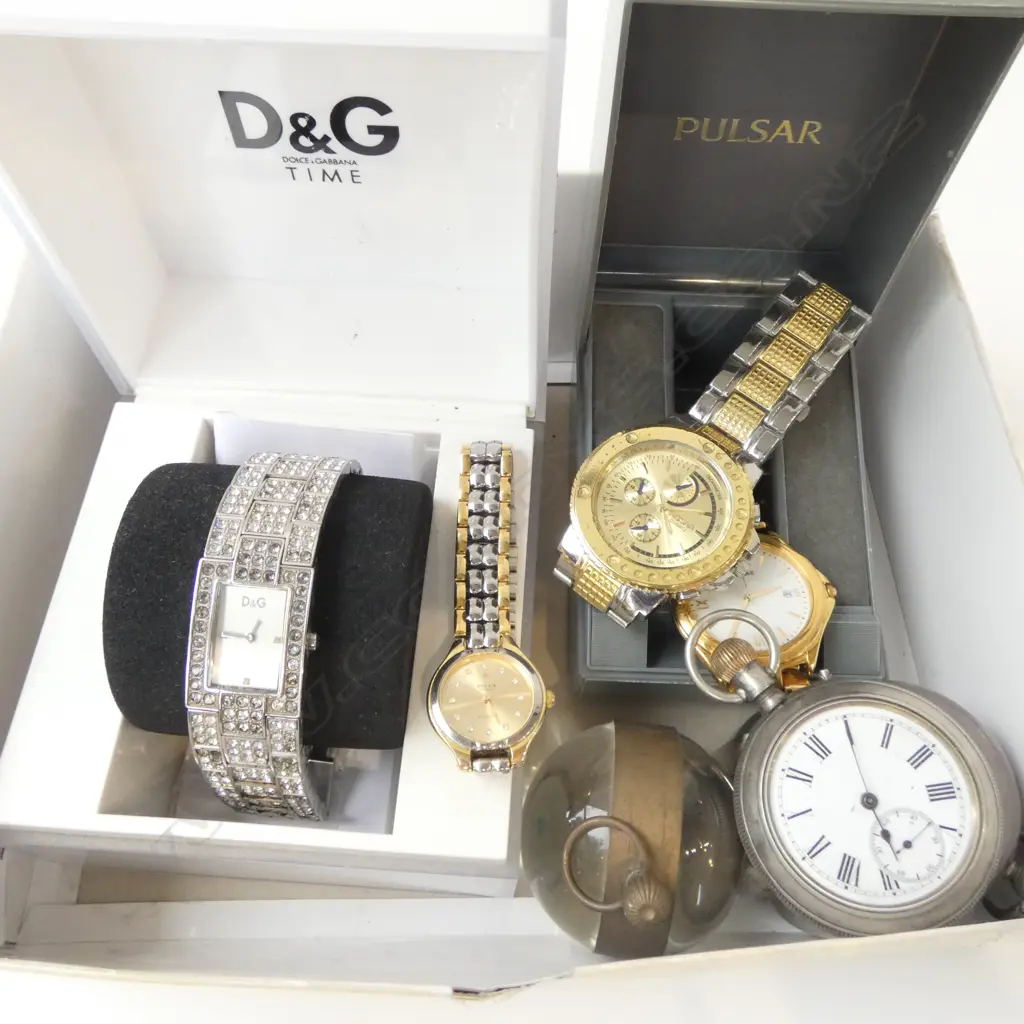 5 WRIST WATCHES, 3 POCKET WATCHES Image 1++