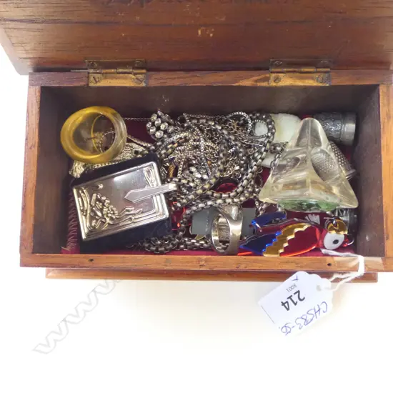 OLD OAK 'THE SUPER CIGARETTE' BOX + JEWELLERY" acrylic rings + chains etc