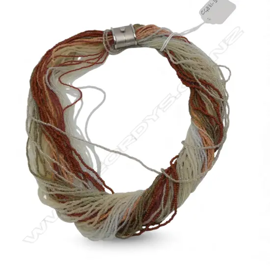 VENETIAN CHOKER LENGTH GLASS BEADED 'BUNCH' NECKLACE, SILVER CLASP, L.460mm, w valuation