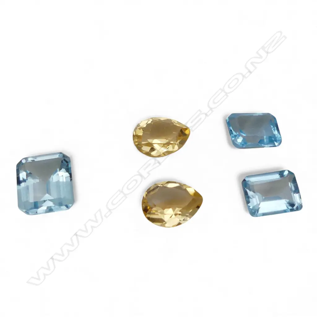 UNSET TOPAZ & GOLDEN CITRINE DROP EARRING & RING SET Image 1++
