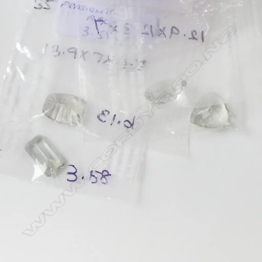 4 UNSET FACET CUT PRASIOLITES Image 1++