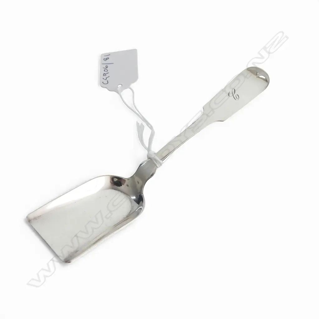 19thC AMERICAN COIN SILVER SUGAR SCOOP 'F. CURTIS & CO.' L.145mm 19gms Image 1++