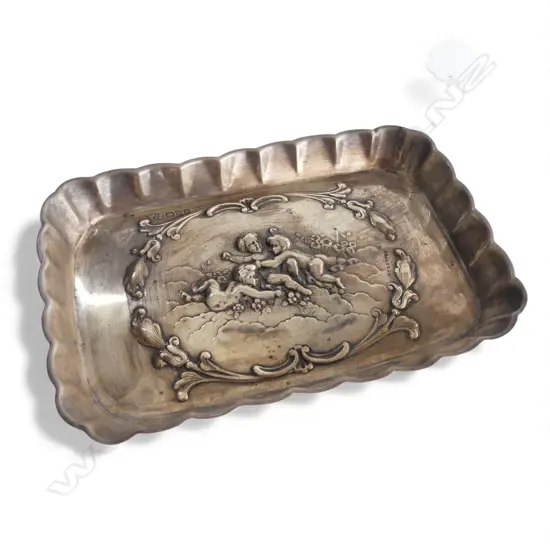 S/SILVER CHERUB PIN DISH  74GMS