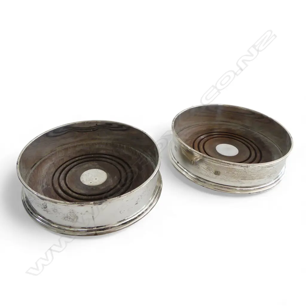PR S/SILVER WINE COASTERS 244GMS TOTAL WEIGHT Image 1++