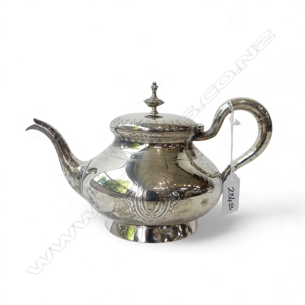 DUTCH 925 SILVER TEAPOT, J.M. KEMPEN & ZOOM 402gms (FINIAL LOOSE IN POT) Image 1++