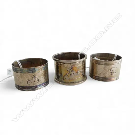 PR & 1 OTHER S/SILVER NAPKIN RINGS 96GMS