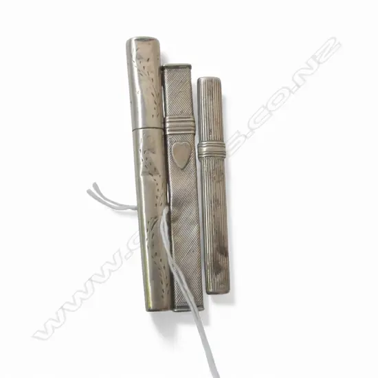 3 EURO SILVER CONTAINERS; NEEDLES ETC L.105mm, 39gms