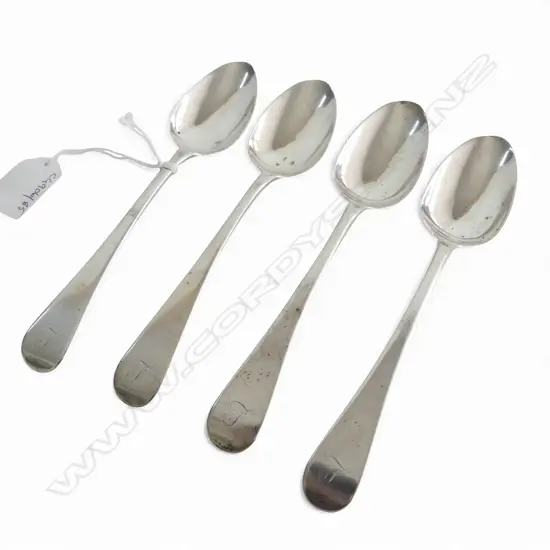 SET OF 4 MATCHING  H/MARKS S/SILVER DINNER SPOONS 137GMS