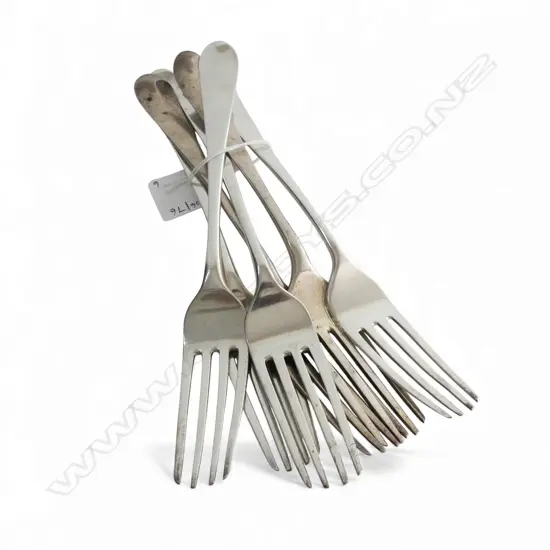 SET OF 6 S/SILVER MONOGRAMED  TABLE FORKS 359GMS