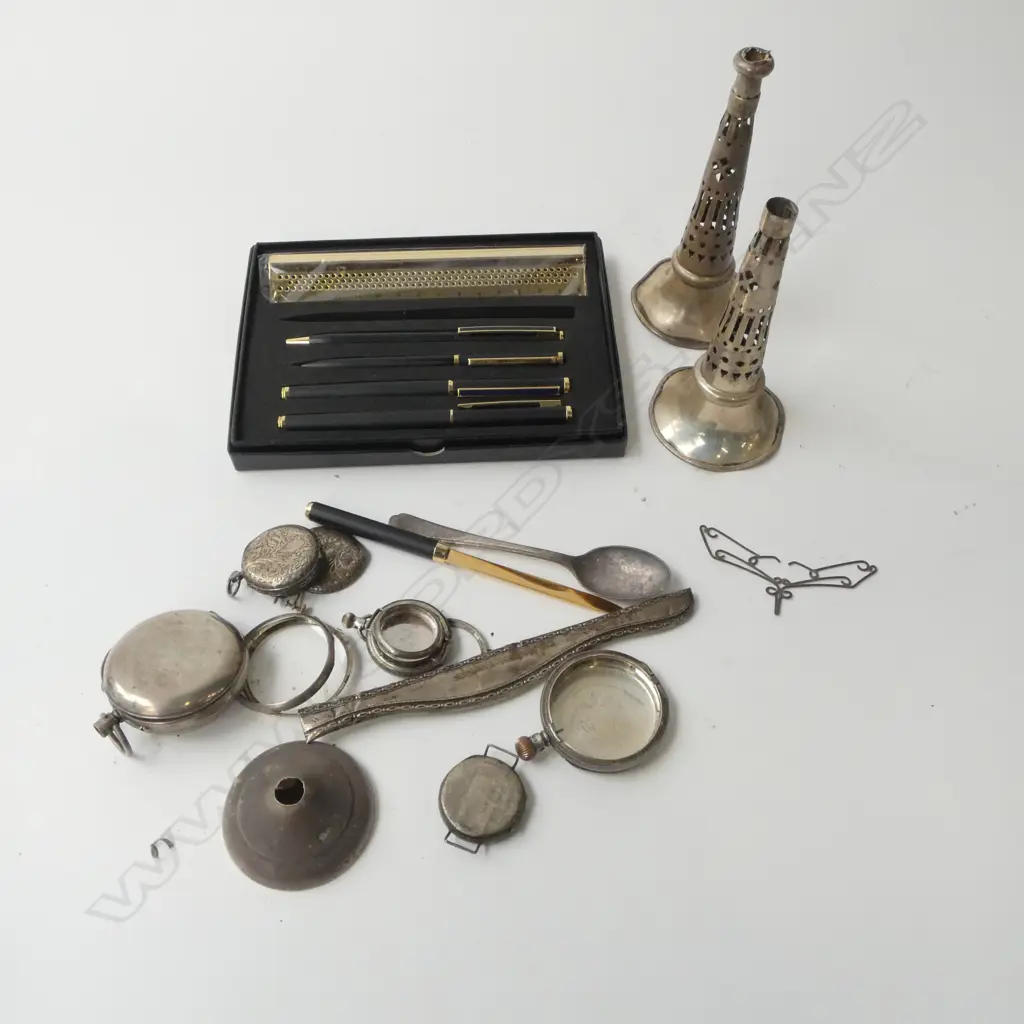 ASST. SCRAP SILVER, 237gms + PEN SET, BOXED Image 1++