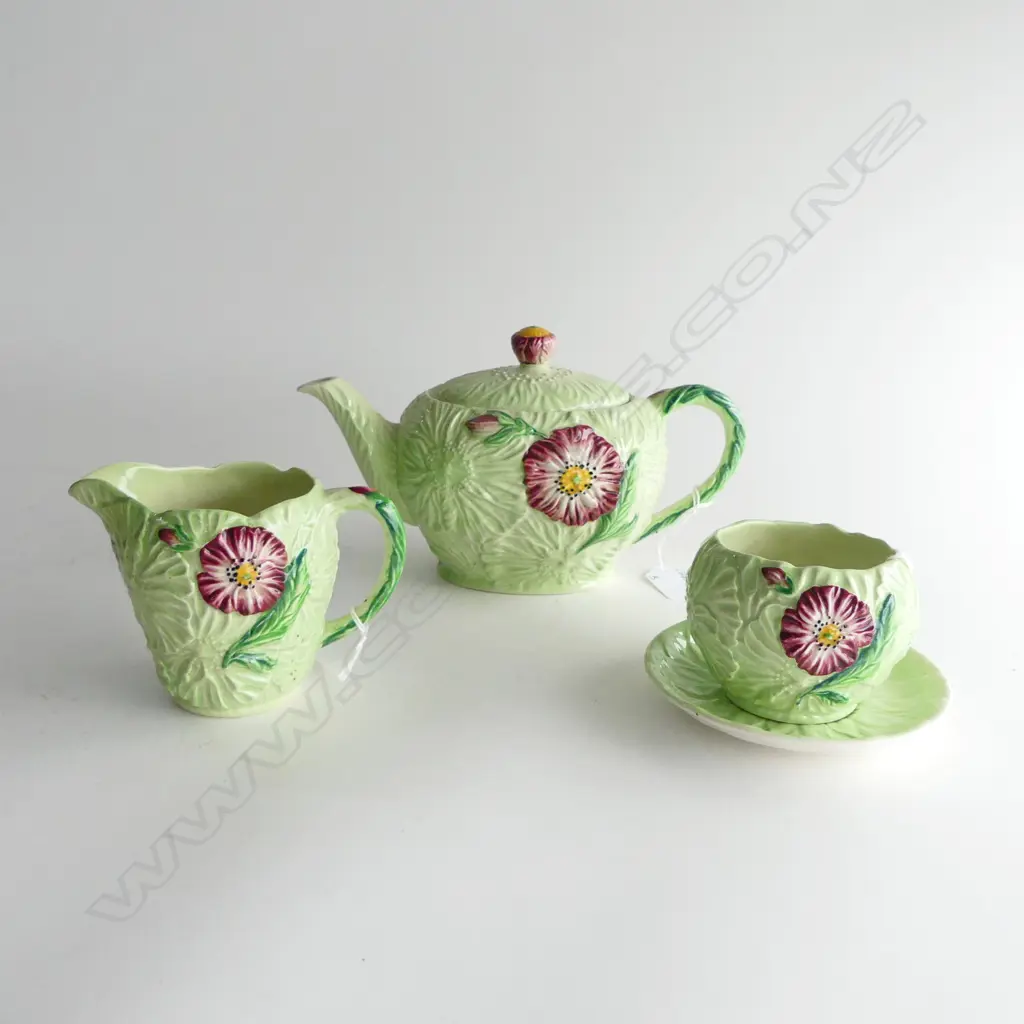 ASST. PCS CARLTON WARE 'POPPY'; TEAPOT M/S, P/S, CRUET SET & JAM DISHES Image 1++