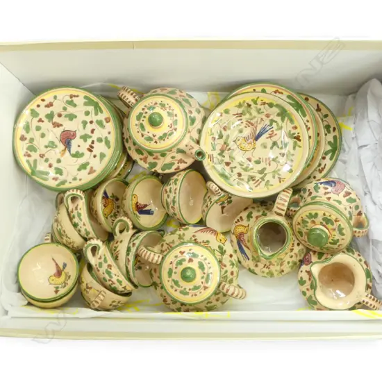 HANDPAINTED ITALIAN MINIATURE TEASET, PA.TO FATTO AMANO to base