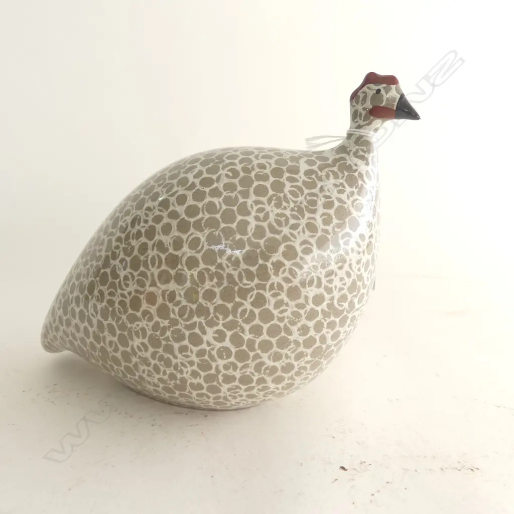 FRENCH CERAMIQUES DE LUSSAN 'LA PINTADE' (GUINEA FOWL) SCULPTURE. Labelled to base  Image 1++