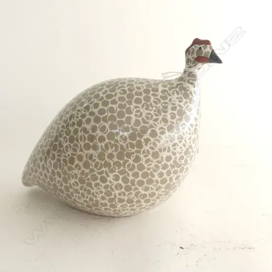 FRENCH CERAMIQUES DE LUSSAN 'LA PINTADE' (GUINEA FOWL) SCULPTURE. Labelled to base 