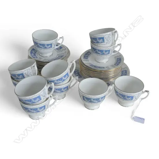 11 COALPORT 'REVELRY' TRIOS + EXTRA PLATE & SAUCER...