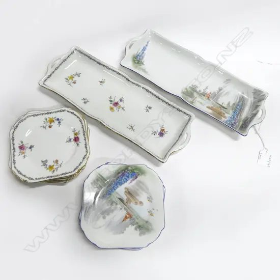 2 SHELLEY CHINA SANDWICH SETS 5 SIDEPLATES & 6 SIDEPLATES