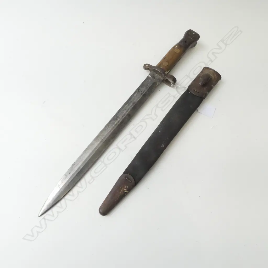 SANDERSON SHEFFIELD BRITISH MILITARY BROAD ARROW BAYONET IN SHEATH L.440mm Image 1++