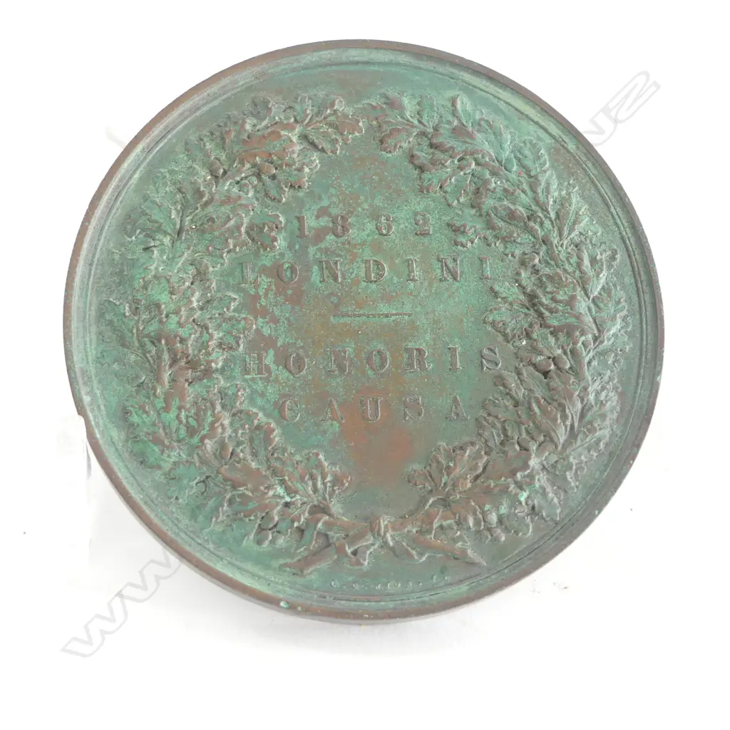 Bronze Medal - Internation Exhibition, London, Prize, 1862 AD. The obverse:1862 LONDINI HONORIS CAUSA. Dia.76mm Image 1++