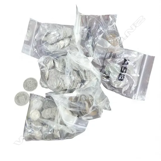 ASST. VINTAGE NZ COINS INCL. 3 HALF CROWNS