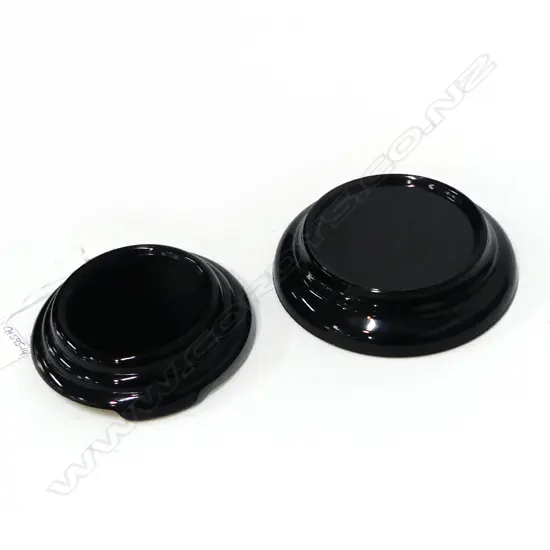 2 BLACK GLASS VASE STANDS Dia.155/135mm