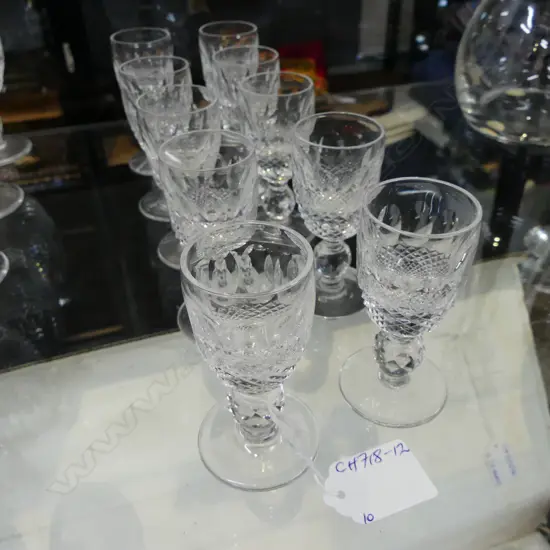 10 WATERFORD CRYSTAL 'COLLEEN' SHORT STEM SMALL PORT? GLASSES H.83mm