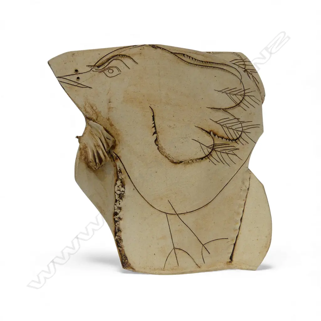 MARGARET BELL, NZ. STUDIO POTTERY BIRD FORM VASE H.320mm Image 1++