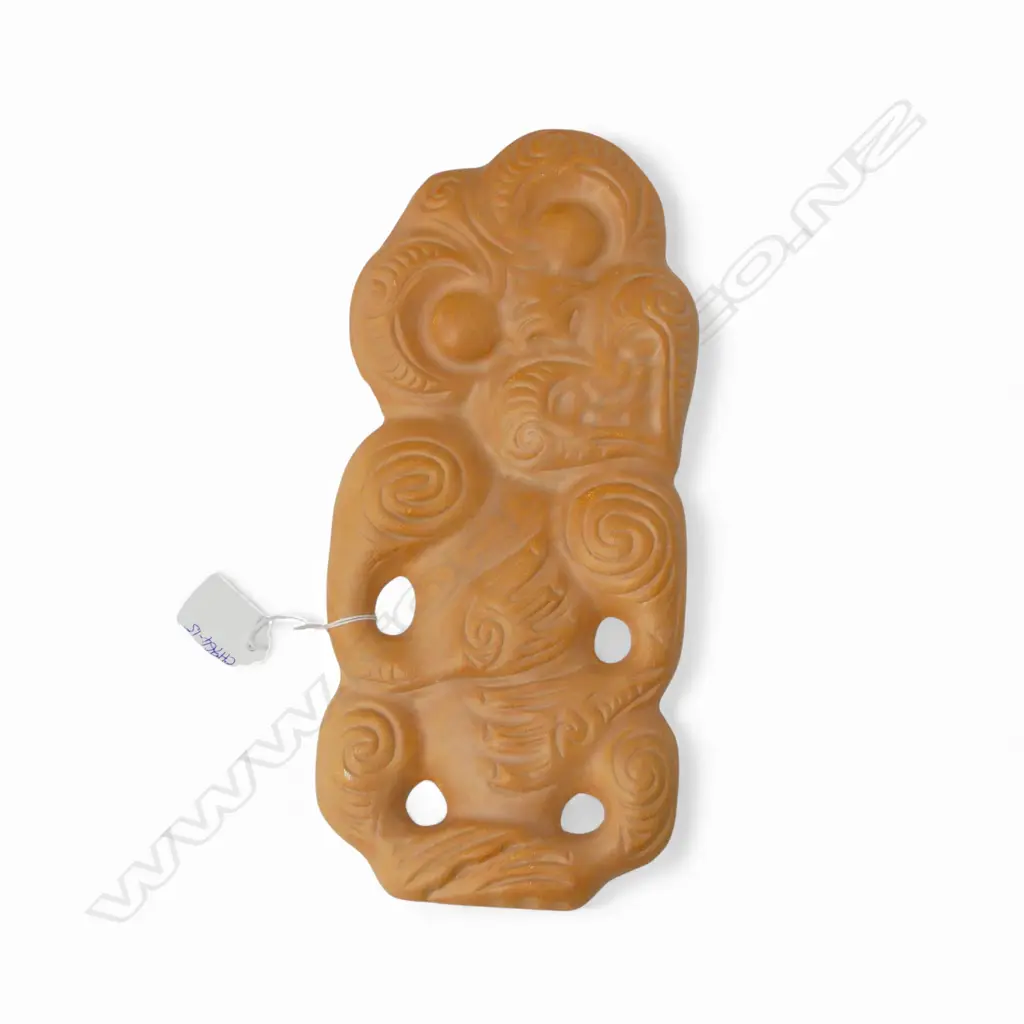 MARGARET BELL, N.Z. STUDIO POTTERY CAST TIKI H.295mm Image 1++