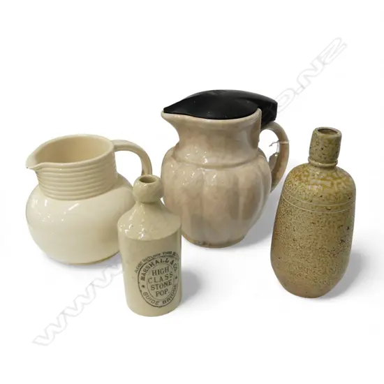 TEMUKA JUG, MARSHALL & CO STONEWARE BOTTLE + 2 OTHERS