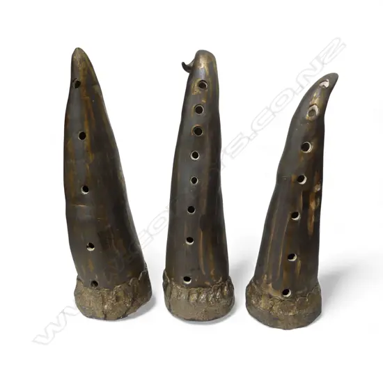 MARGARET BELL, 3 N.Z. STUDIO POTTERY SCULPTURES H.420mm