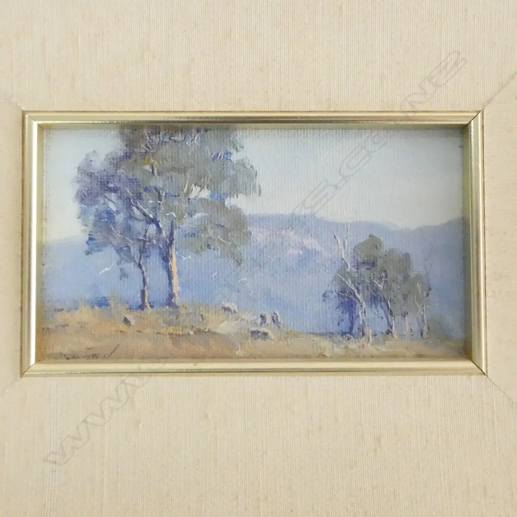 JOHN DOWNTON 'SUMMER RIDGES - BURRAGATE N.S.W.' OIL ON BOARD 65x115mm Image 1++