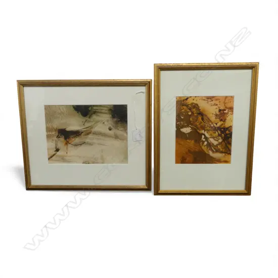 2 SUZANNE GOLDBERG MIXED MEDIA ARTWORKS 160x220mm, SIGNED & DATED '98