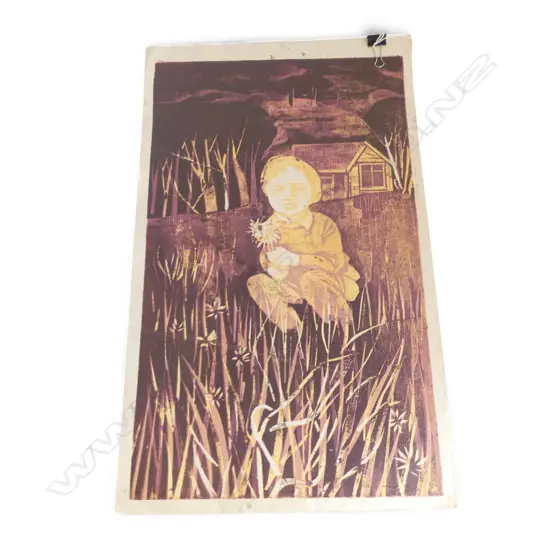 IAN HUTSON (b.1943), UNTITLED, CHILD IN FIELD, SCREENPRINT 11/15 600x365mm SIGNED & DATED '74