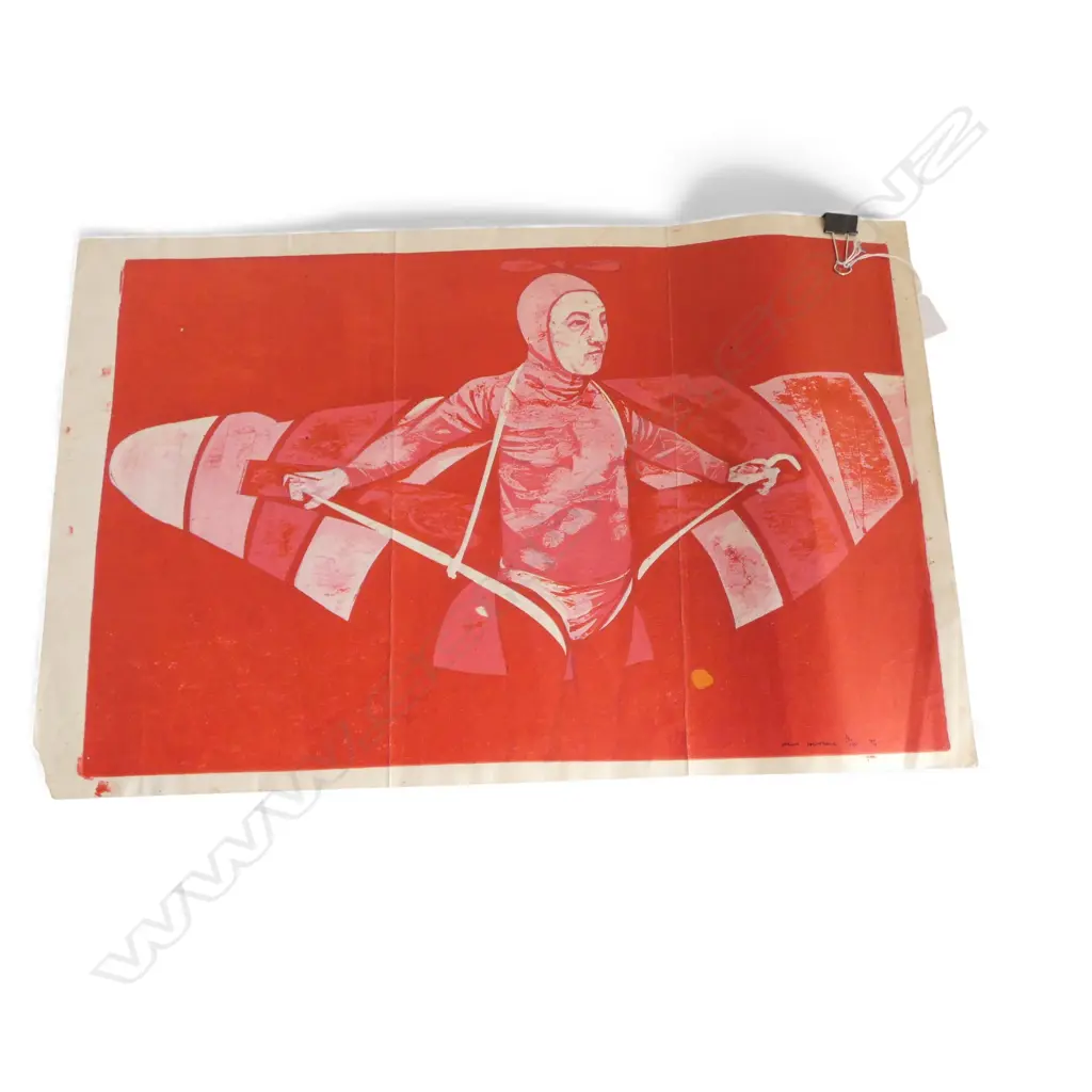 IAN HUTSON (b.1943), UNTITLED, MAN WITH WINGS, SCREENPRINT 4/10 385x595mm SIGNED & DATED '74 Image 1++