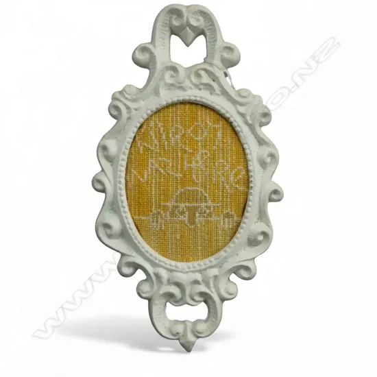 Malcolm Harrison (1947-2007) stitched artwork 'Kilroy was here. 1997. School days' Initialled. Painted frame. 275x250mm