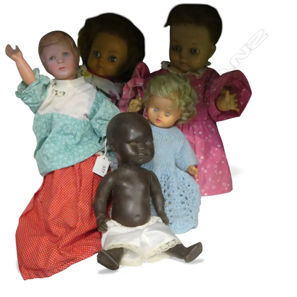 5 VINTAGE DOLLS H.380mm Image 1++