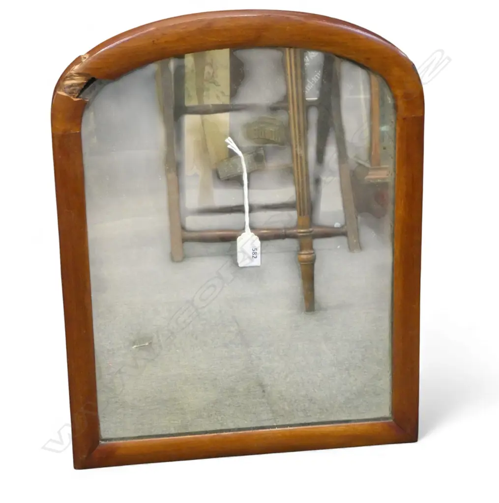 VICTORIAN MAHOGANY TABLE TOP SWING MIRROR, FAULTS Image 1++